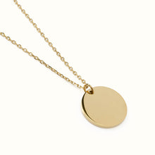 Load image into Gallery viewer, Stainless Steel Gold Engravable Round Pendant Women's Necklace
