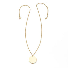 Load image into Gallery viewer, Stainless Steel Gold Engravable Round Pendant Women's Necklace
