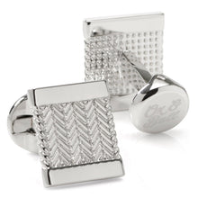 Load image into Gallery viewer, Silver Herringbone Cufflinks
