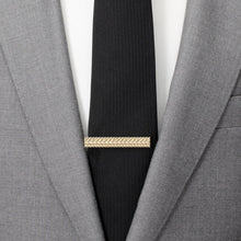 Load image into Gallery viewer, Antique Gold Herringbone Tie Clip
