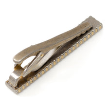 Load image into Gallery viewer, Antique Gold Herringbone Tie Clip

