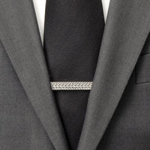 Load image into Gallery viewer, Antique Silver Herringbone Tie Clip
