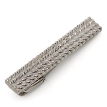 Load image into Gallery viewer, Antique Silver Herringbone Tie Clip
