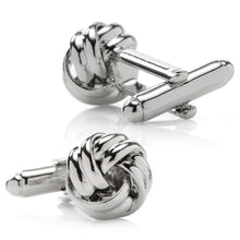 Load image into Gallery viewer, Silver Knot Cufflinks
