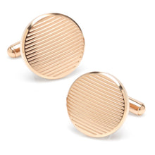 Load image into Gallery viewer, Rose Gold Line Stainless Steel Cufflinks
