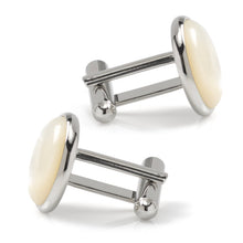 Load image into Gallery viewer, Silver and Mother of Pearl Cufflinks
