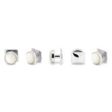 Load image into Gallery viewer, Silver and Mother of Pearl 5-Stud Set
