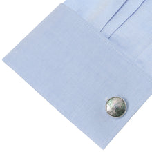 Load image into Gallery viewer, Mosaic Smoke Mother of Pearl Cufflinks
