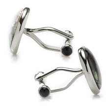 Load image into Gallery viewer, Mosaic Smoke Mother of Pearl Cufflinks
