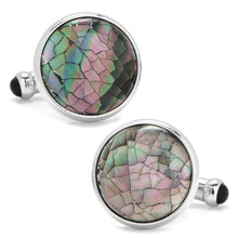 Load image into Gallery viewer, Mosaic Smoke Mother of Pearl Cufflinks
