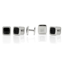 Load image into Gallery viewer, Onyx Cushion Stainless Steel 5-Stud Set
