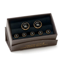Load image into Gallery viewer, Gold and Onyx 5-Stud Set

