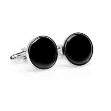 Load image into Gallery viewer, Silver and Onyx Cufflinks
