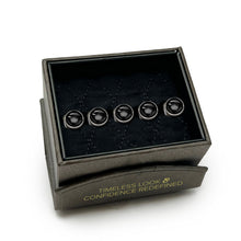 Load image into Gallery viewer, Silver and Onyx 5-Studs
