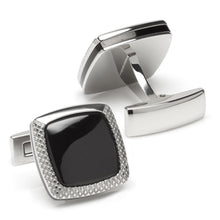 Load image into Gallery viewer, Onyx Cushion Stainless Steel Cufflinks
