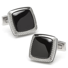 Load image into Gallery viewer, Onyx Cushion Stainless Steel Cufflinks
