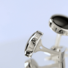Load image into Gallery viewer, Onyx I Love You Stainless Steel Cufflinks
