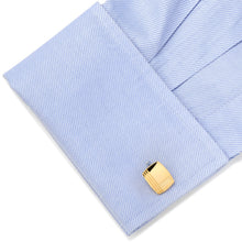 Load image into Gallery viewer, Stainless Steel Gold Tartan Plaid Cufflinks
