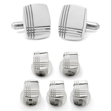 Load image into Gallery viewer, Stainless Steel Tartan Plaid 5-Stud Set
