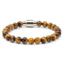 Load image into Gallery viewer, Tigers Eye Beaded Bracelet with Magnetic Closure
