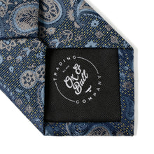 Load image into Gallery viewer, Blue &amp; Gray Paisley Men's Tie
