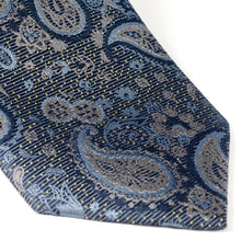 Load image into Gallery viewer, Blue &amp; Gray Paisley Men's Tie
