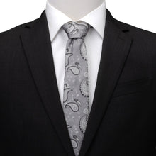 Load image into Gallery viewer, Gray Paisley Men's Tie
