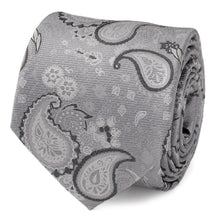 Load image into Gallery viewer, Gray Paisley Men's Tie
