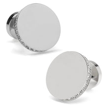 Load image into Gallery viewer, Stainless Steel Engravable Pave Edge Cufflinks
