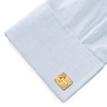 Load image into Gallery viewer, Radiant Cross Gold Stainless Steel Cufflinks
