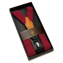 Load image into Gallery viewer, Maroon Dot Convertible Suspenders

