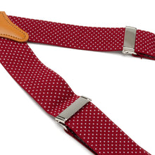 Load image into Gallery viewer, Maroon Dot Convertible Suspenders
