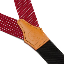 Load image into Gallery viewer, Maroon Dot Convertible Suspenders
