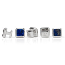 Load image into Gallery viewer, Sterling Silver and Lapis JFK Presidential Studs
