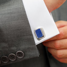 Load image into Gallery viewer, Sterling Silver and Lapis JFK Presidential 5-Stud Set
