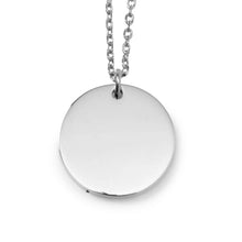Load image into Gallery viewer, Stainless Steel Engravable Round Pendant Women's Necklace
