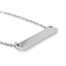 Load image into Gallery viewer, Stainless Steel Engravable Bar Pendant Women's Necklace

