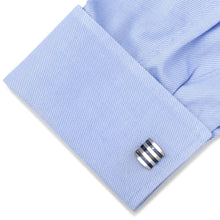 Load image into Gallery viewer, Stainless Steel Striped Lapis Cufflinks
