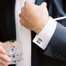 Load image into Gallery viewer, Stainless Steel Striped Lapis Cufflinks
