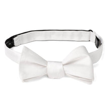 Load image into Gallery viewer, White Silk Self Bow Tie
