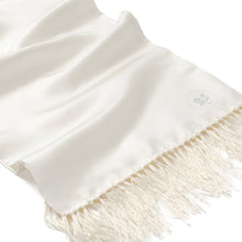 Load image into Gallery viewer, White Silk Tuxedo Scarf
