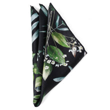 Load image into Gallery viewer, Leaf Watercolor Black Pocket Square
