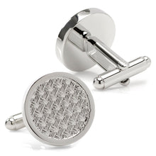 Load image into Gallery viewer, Woven Metal Silver Cufflinks
