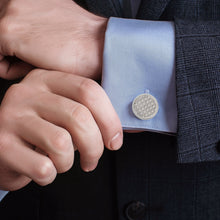 Load image into Gallery viewer, Woven Metal Silver Cufflinks
