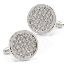 Load image into Gallery viewer, Woven Metal Silver Cufflinks
