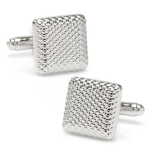 Load image into Gallery viewer, Silver Textured Square Cufflinks

