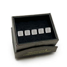 Load image into Gallery viewer, Silver Textured Square Studs
