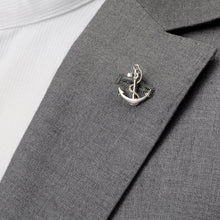 Load image into Gallery viewer, Anchor Sterling Silver 3D Lapel Pin
