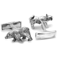 Load image into Gallery viewer, Sterling Silver Bull and Bear Cufflinks
