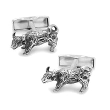 Load image into Gallery viewer, Sterling Silver Bull Cufflinks
